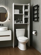 УЦЕНКА Стеллаж напольный над стиральной машиной Комфорт№1, 673×220×1696, Белый - Фото 2