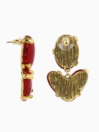 Серьги «Сердце» винтаж, красные в золоте - фото 809777160