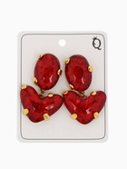 Серьги «Сердце» винтаж, красные в золоте - фото 809777161