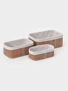 Корзины для хранения Naturel, прямоугольные, 3 шт.: от 22×12×8 см до 30×20×12 см - фото 809777533