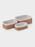 Корзины для хранения Naturel, прямоугольные, 3 шт.: от 22×12×8 см до 30×20×12 см - фото 809777534