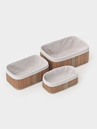 Корзины для хранения Naturel, прямоугольные, 3 шт.: от 22×12×8 см до 30×20×12 см - фото 809777535