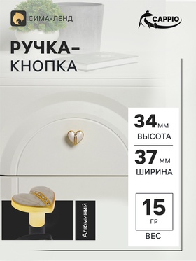Ручка кнопка CAPPIO POLY, цвет золото, набор 4 шт.