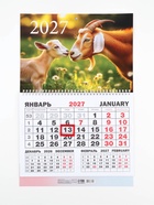 Календарь 2027, квартальный моно «Два козла» 30×46 см - фото 809778646
