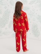 Пижама детская: рубашка, брюки KAFTAN «Мишка», красная, размер 28 (86-92 см) - фото 809778921