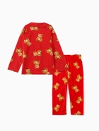 Пижама детская: рубашка, брюки KAFTAN «Мишка», красная, размер 28 (86-92 см) - фото 809778927