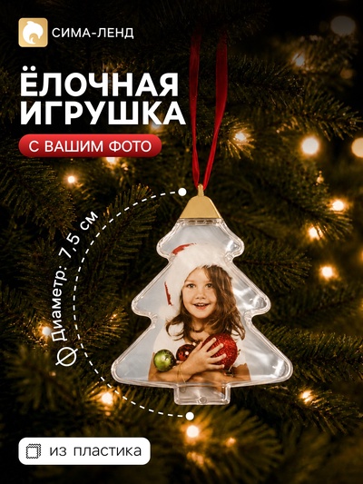 Ёлочная игрушка для фото, с подвеской, d=7.5 см