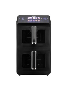Аэрогриль ELTRONIC 777-03, 2 чаши по 6 л, 2600 Вт, 10 программ, 80-200°C, таймер до 60 мин, чёрный