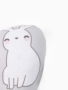 Подушка анатомическая Cute rabbit, 26×22 см, 100% хлопок, серая 9645043