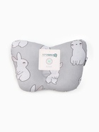 Подушка анатомическая Cute rabbit, 26×22 см, 100% хлопок, серая 9645043