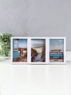 УЦЕНКА Фоторамка пластик на 3 фото «Трио» 10×15 см (16.5×33.5 см) - Фото 1