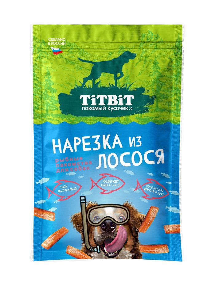 Лакомство для собак TiTBiT, нарезка из лосося, 80 г - Фото 1