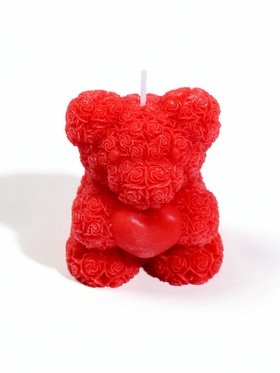 Свеча декоративная «Мишка», 6.5×4.7×8 см, 8 ч, красный