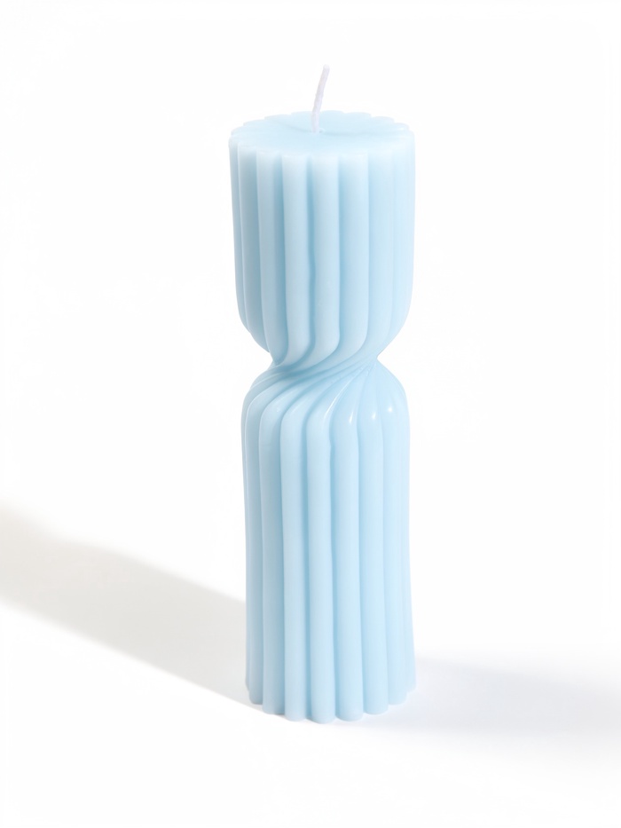 Свеча интерьерная «Полосатый минимал», 4.5×4.5×14.7 см, 170 г, 15 ч, голубой - Фото 1
