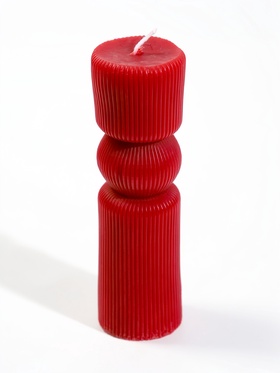 Свеча интерьерная «Бархатные полосы», 3.8×3.8×14 см, 140 г, 12 ч, красный