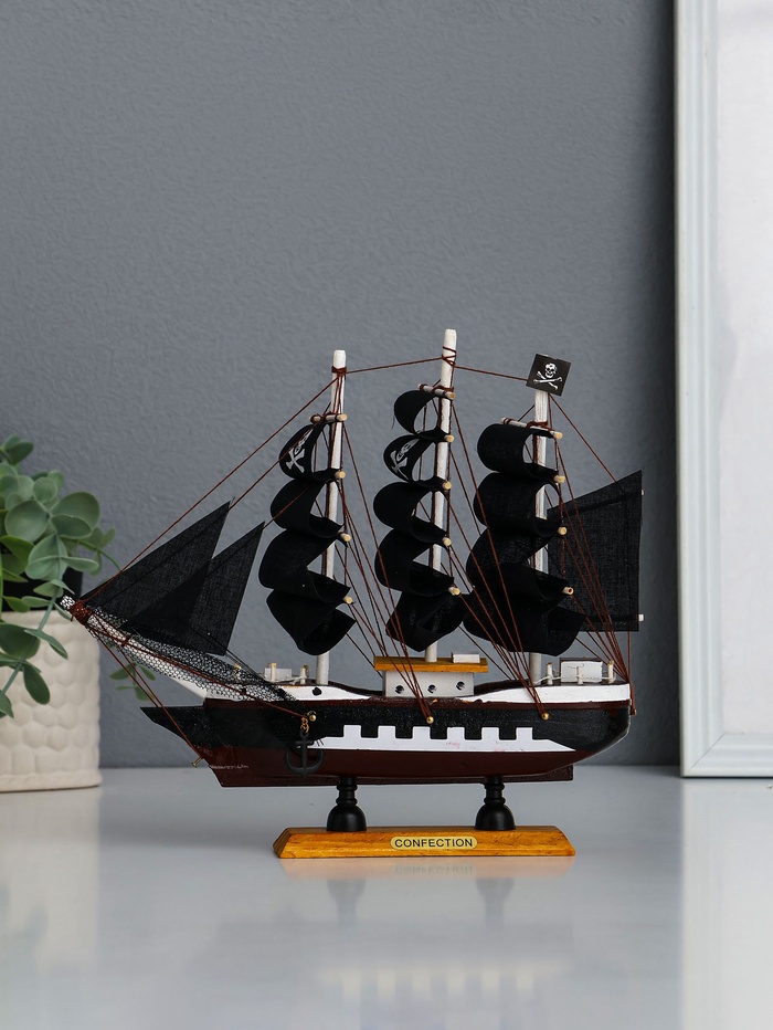 УЦЕНКА Корабль «Аризона», 24×6×22 см, пиратский, черные паруса - Фото 1