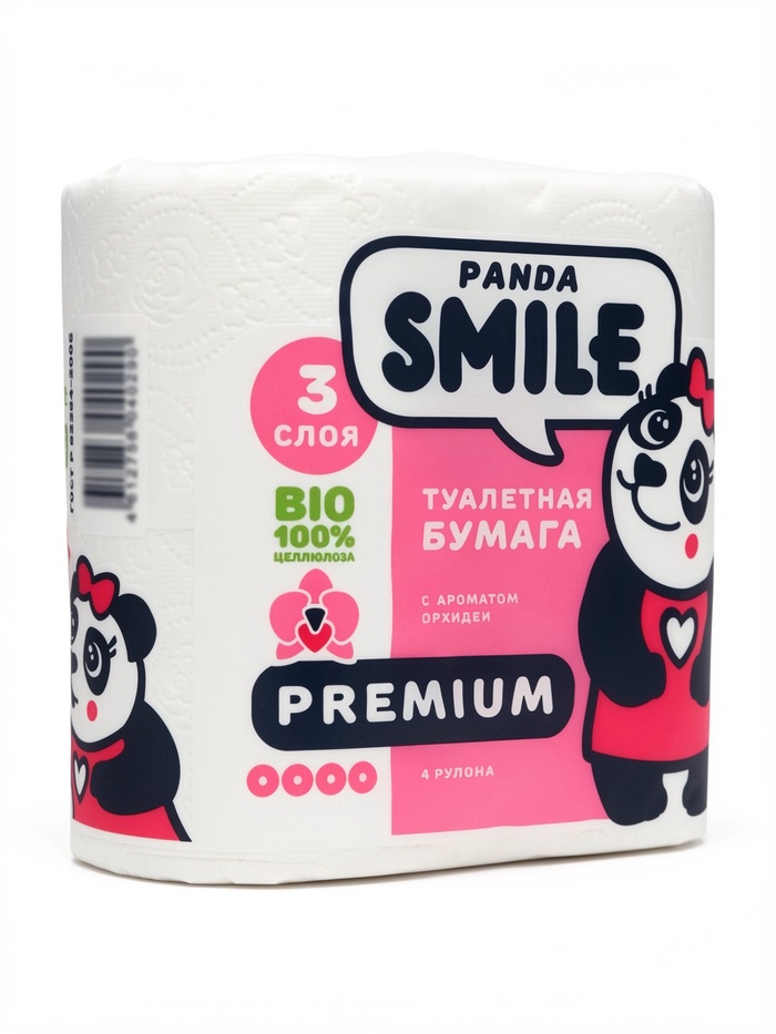 Туалетная бумага SMILE, с ароматом орхидеи, 3 слоя, 4 рулона - Фото 1