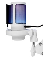 Микрофон конденсаторный для ПК, USB, пантограф, поп-фильтр, подсветка, шумоподавление, белый - Фото 6