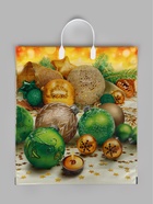 Пакет подарочный «Россыпь золотая», полиэтиленовый с пластиковой ручкой, 40×44 см, 100 мкм - Фото 2