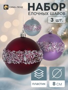Ёлочные шары набор 3 шт. «Комета», d=8 см, блеск - фото 809783341