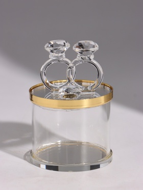 Шкатулка стеклянная «Кольца», 5.2×5.2×8 см