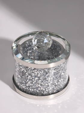 Шкатулка стеклянная «Стразы», 6.2×6.2×6.5 см