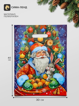 Пакет «Ушастый гость» полиэтиленовый с вырубной ручкой, 30×40 см, 35 мкм (50 шт)