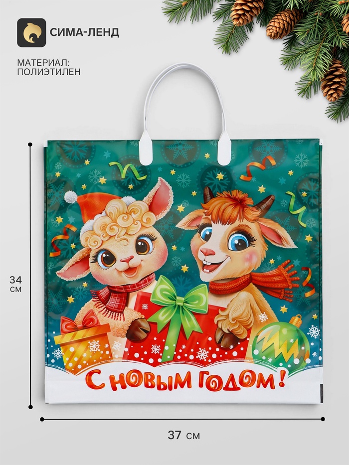 Пакет «Забияки», полиэтиленовый с пластиковой ручкой, 37×34 см, 80 мкм - Фото 1