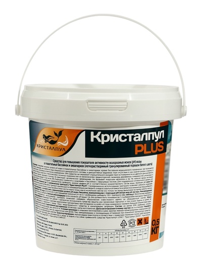 Средство для повышения pH Кристалпул PLUS для бассейнов, ведро 0.5 кг