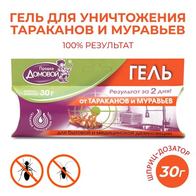 Средство от тараканов «Домовой Прошка», гель, шприц, 30 г