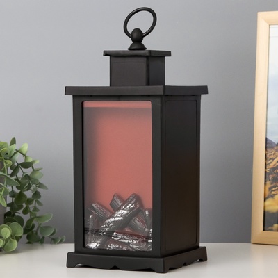 УЦЕНКА Ночник «Камин» LED чёрный 13×13×30 см RISALUX