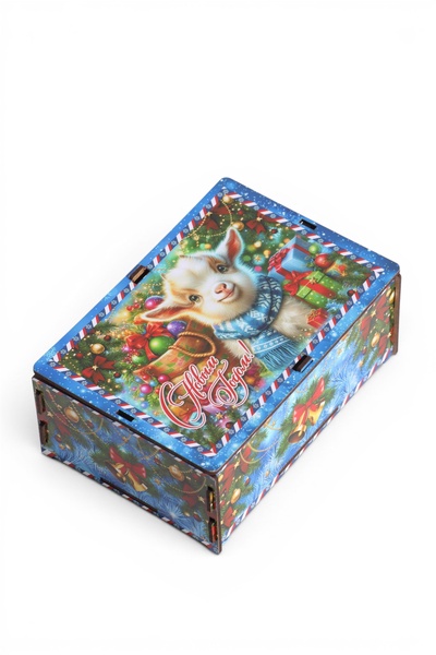 Ящик самосборный «Козлик с подарками», 20×13.6×8 см