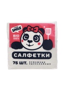 Салфетки бумажные однослойные Panda SMILE 24×24 см, белые, 75 шт. - Фото 2
