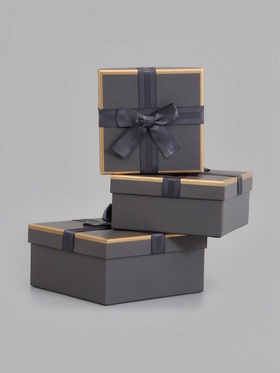 Набор подарочных коробок 3 в 1, 19×19×9.5 см, 17×17×8 см, 15×15×6.5 см