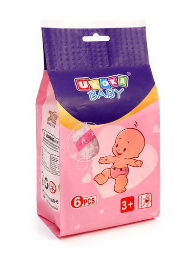 Набор подгузников для пупса, 6 шт.