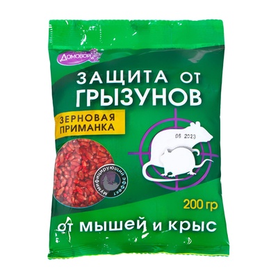 Зерно от грызунов «Домовой Прошка», пакет, 200 г