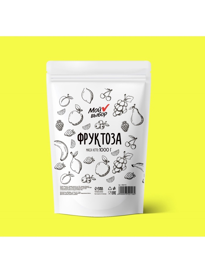 УЦЕНКА Фруктоза «Мой выбор», 1000 г . Годен до 01.09.2026 - Фото 1
