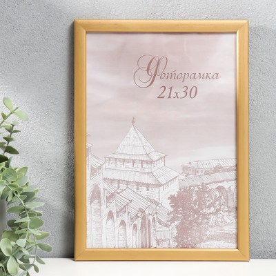 Фоторамка для фото 21×30 см Samoa, сосна под золото, (пластиковый экран)