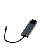УЦЕНКА Type-C-разветвитель (HUB), HDMI/USB3.0/USB3.0/RJ45/PD, 60 ВТ, 3 А, кабель 13.5 см, серый 10 11085024
