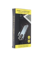 УЦЕНКА Type-C-разветвитель (HUB), HDMI/USB3.0/USB3.0/RJ45/PD, 60 ВТ, 3 А, кабель 13.5 см, серый 10 11085024