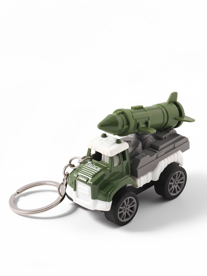 Брелок на кольце «Военный грузовик с боеголовкой» колёса крутятся 8×3.8×5.2 см
