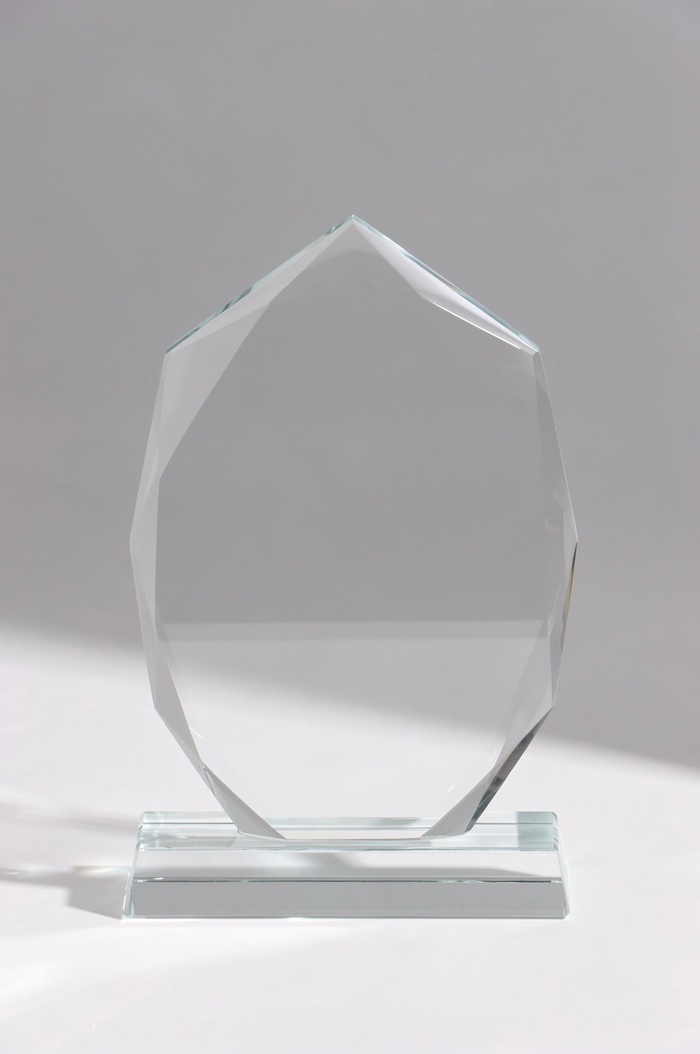 Стела стеклянная «Лист с гранями», 13×4.5×20.7 см