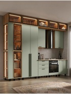 Кухонный гарнитур прямой «Бьянка 2», 3200 мм, цвет олива софт/дуб крафт/вотан - Фото 1
