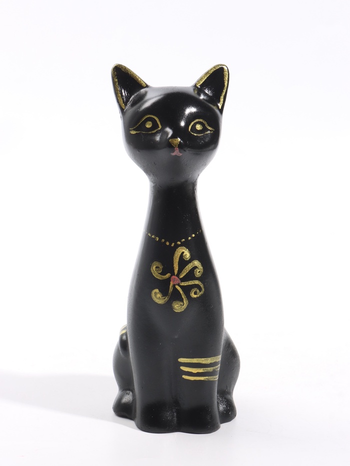 Фигурка декоративная «Кошка-Нефертити», 6.5×18 см, чёрная