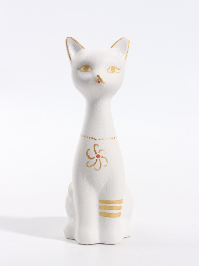 Фигурка декоративная «Кошка-Нефертити», 6.5×18 см, белая
