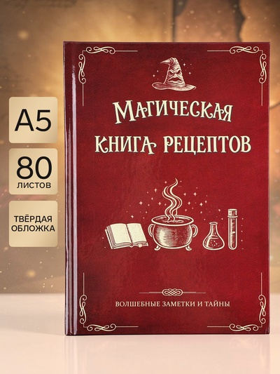 Книга для записи рецептов А5, 80 листов, «Магическая»