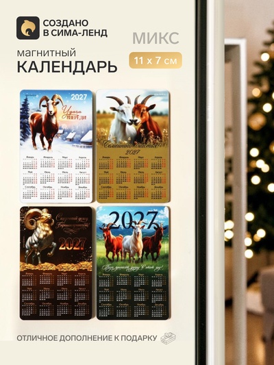 Магнит с календарем «Символ года 2027», МИКС