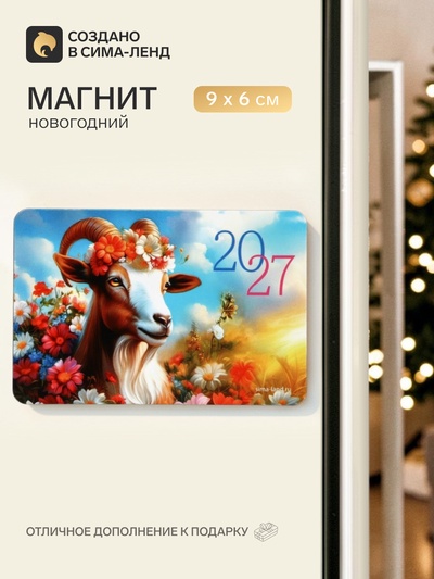 Магнит новогодний «2027 цветочный»