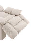 Кресло - реклайнер, механическое, обивка велюр, бежевое - Фото 4