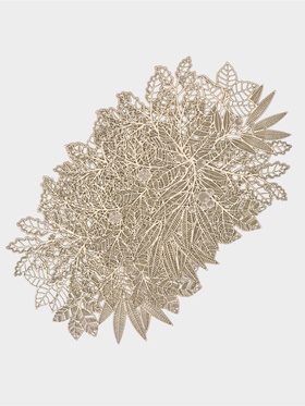 Салфетки сервировочные Доляна Ashberry, 38×38 см, 4 шт., золото